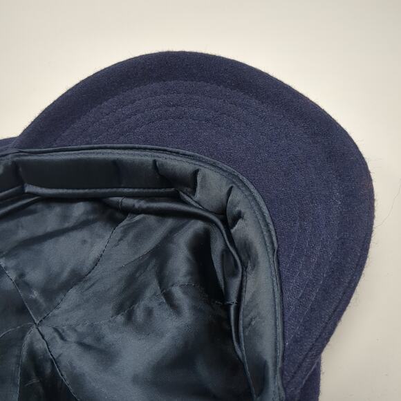 Betmar New York Beret Hat Cap Blue One Size Adjustable Blank Poly Blend - Picture 8 of 9